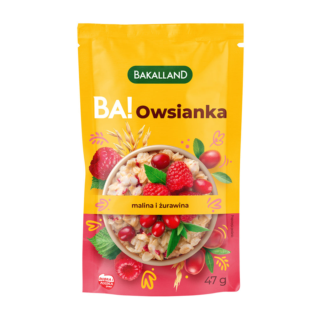 Bakalland BA! Owsianka z maliną i żurawiną 47 g - sklep Purella.pl