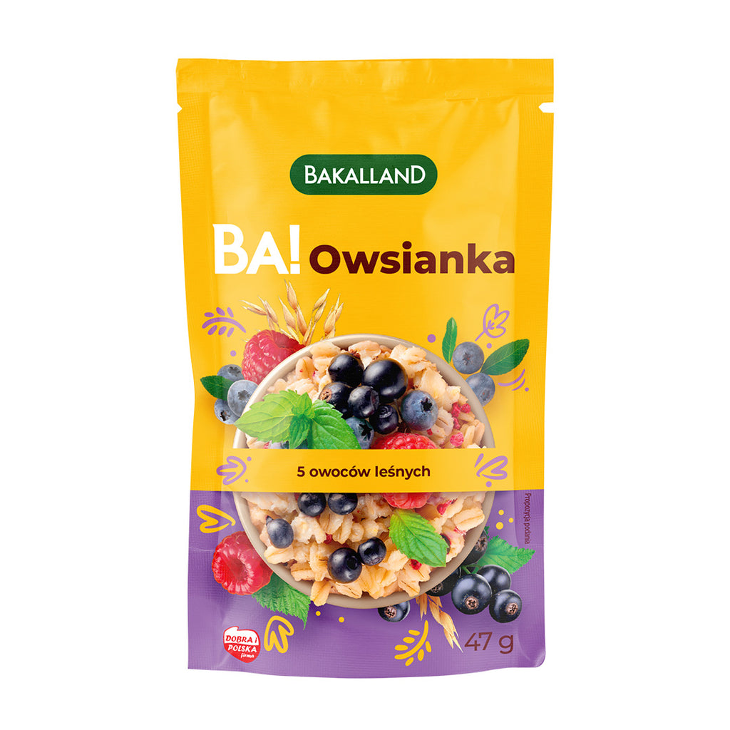 Bakalland BA! Owsianka z 5 owocami leśnymi 47 g - sklep Purella.pl