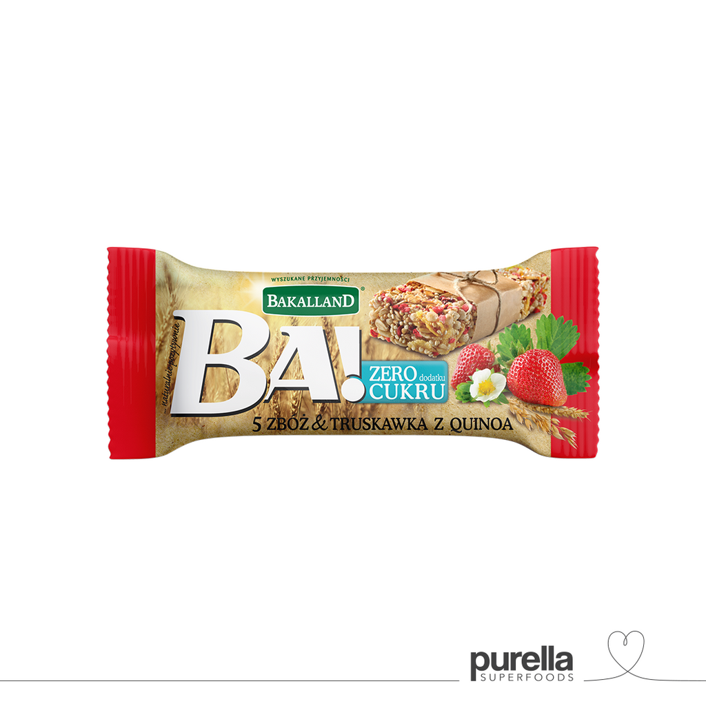 BA! Baton 5 zbóż Truskawka & Quinoa - sklep Purella.pl