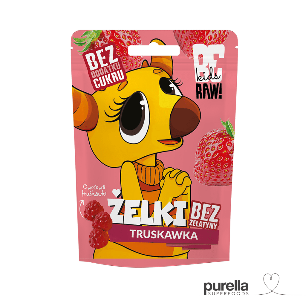 BeRAW Kids Żelki Truskawka 35g - Purella