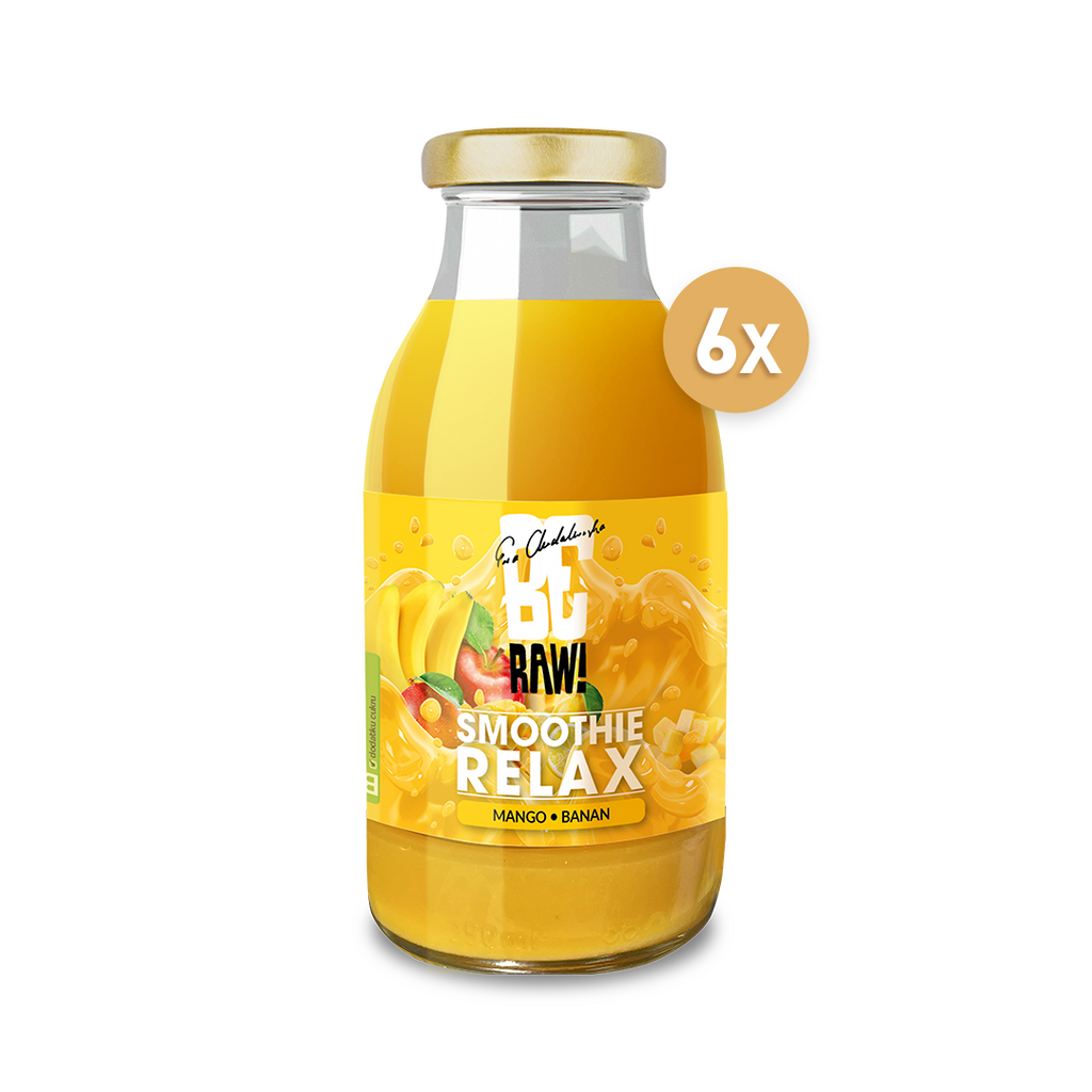 Zestaw 6 szt - BeRAW Smoothie Relax Mango, Banan 250 ml - sklep Purella.pl