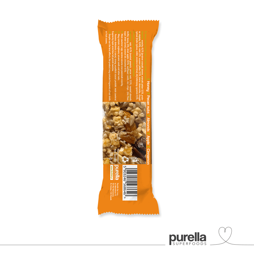 BeRaw Nuts&Honey bar pecan 30g - Purella - 1