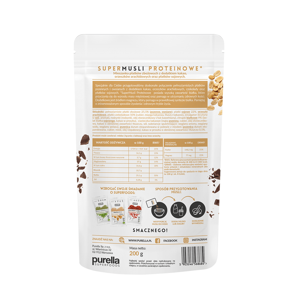 SUPERMUSLI Proteinowe 200 g - Purella