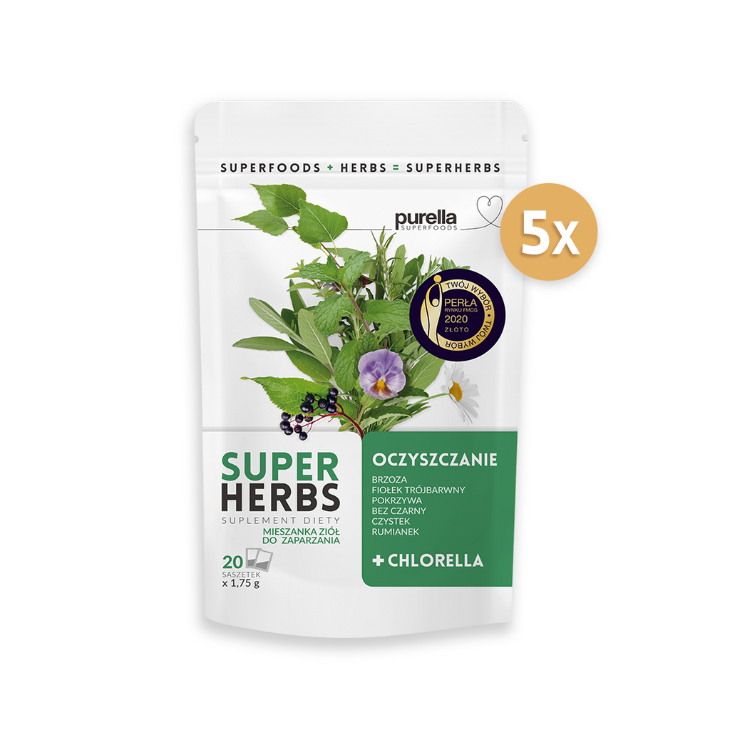 SUPERHERBS Mieszanka ziół Oczyszczanie 35g (20 saszetek x 1,75g) - Purella