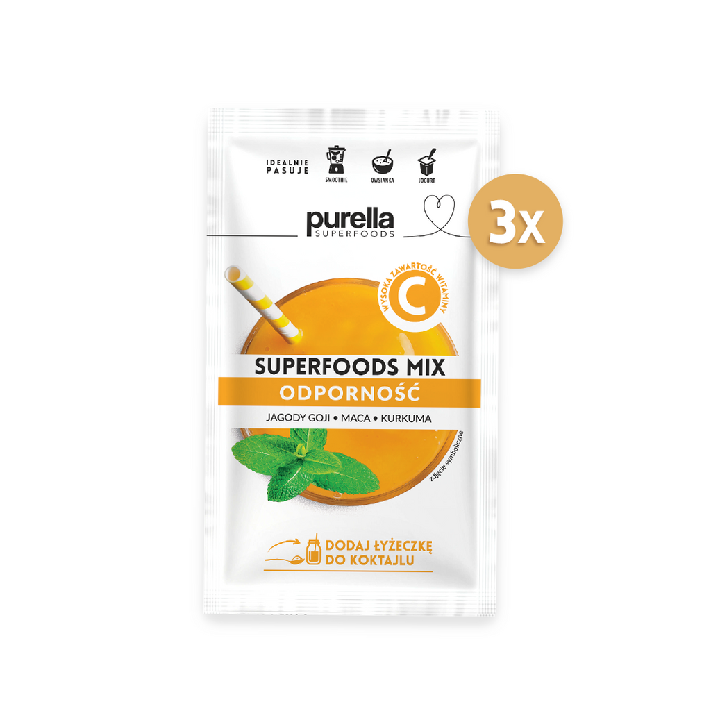 Zestaw 3 szt - Purella Superfoods MIX Odporność - mieszanka superfoodów na odporność 40 g - sklep Purella.pl
