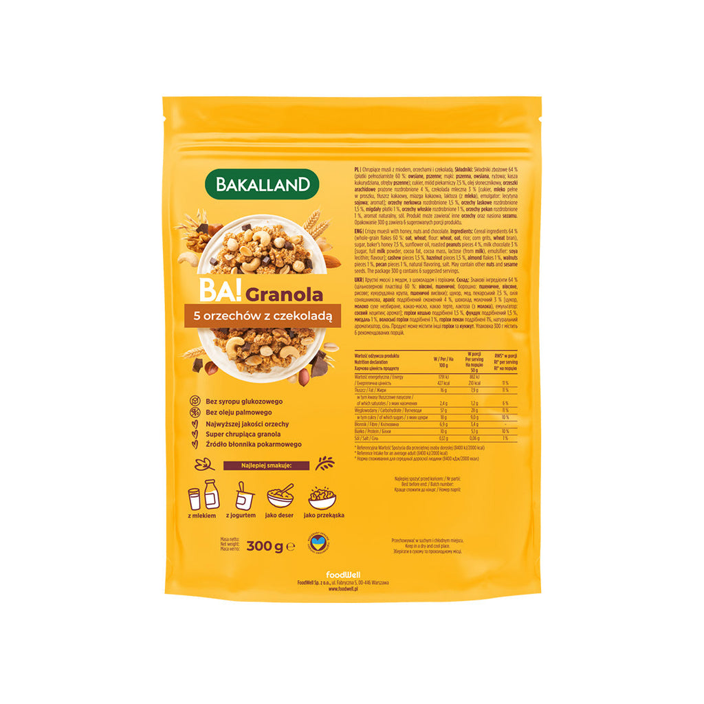 BA! Granola 5 orzechów 300g - sklep Purella.pl